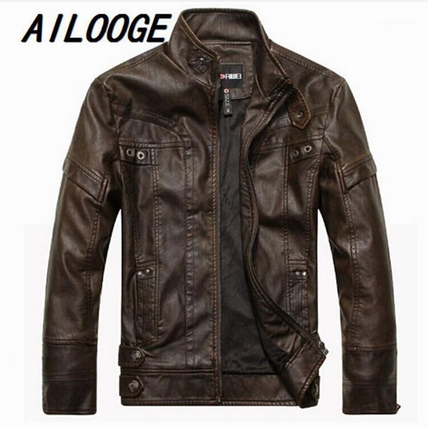 men's fur & faux ailooge motorcycle leather jackets men jaqueta de masculina bomber jacket inverno couro mens stand collar outwear coat, Black